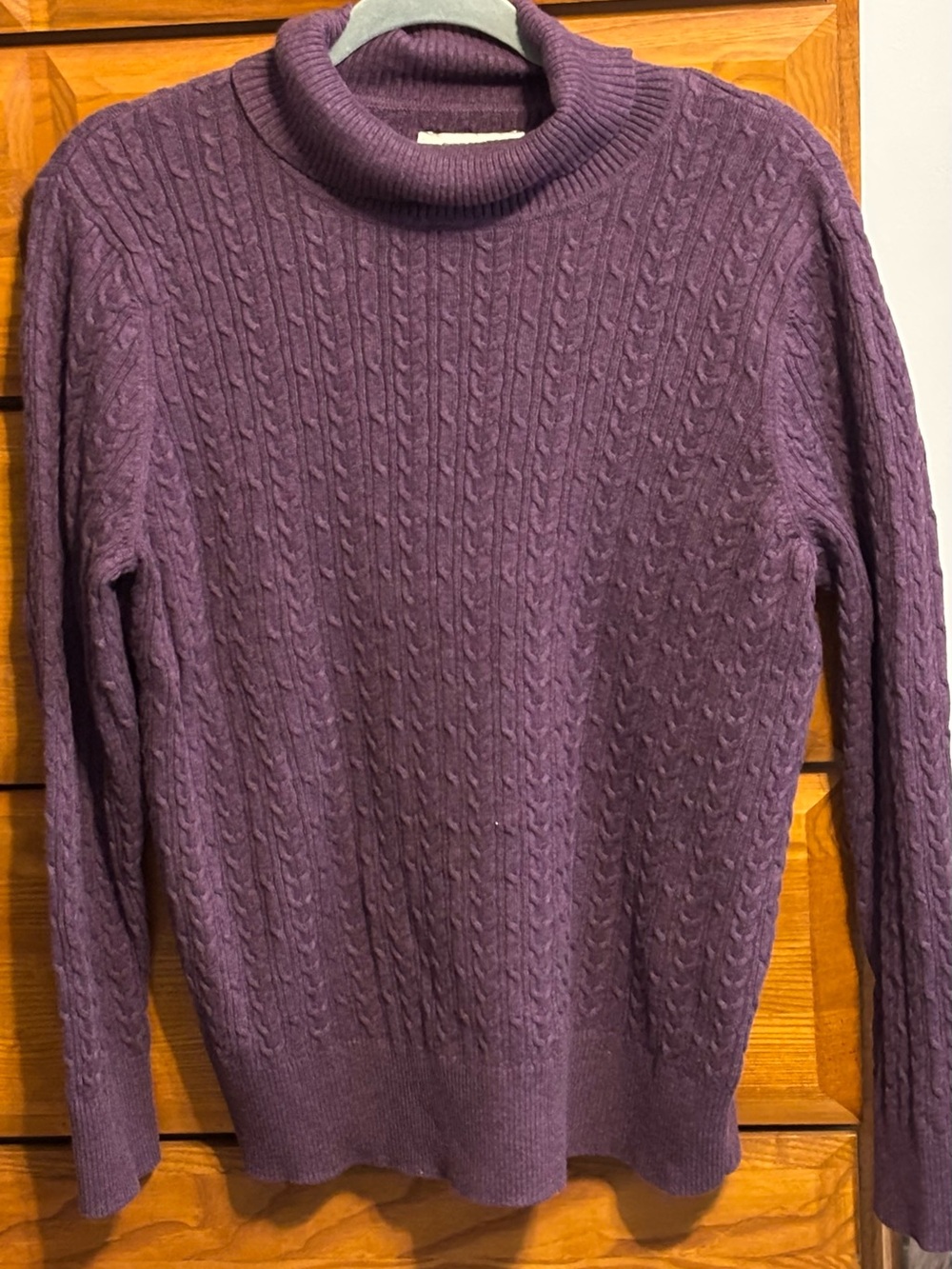 Sonoma Plum Cable Knit Turtleneck Sweater
